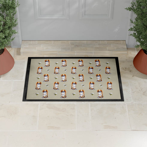 Sprocker Red & White Dog Pattern Door Mat